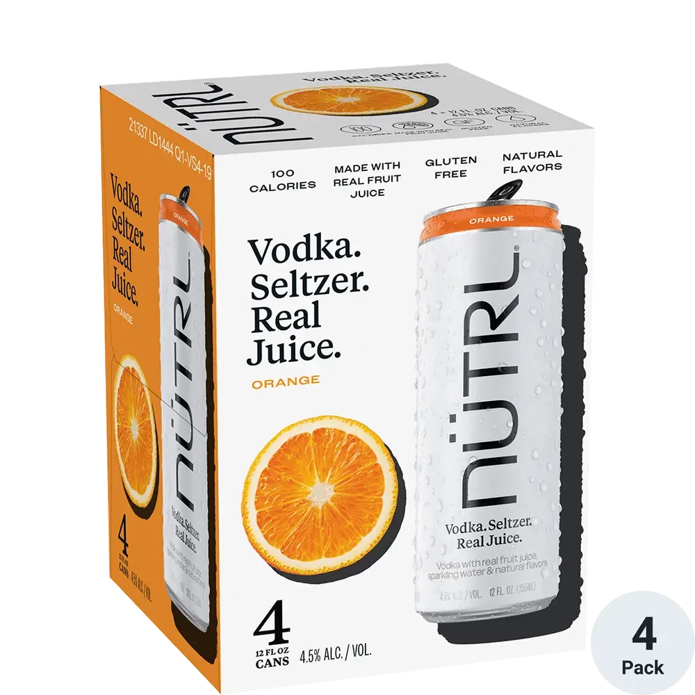 Nutrl Vodka Seltzer Orange 12OZ 4PK