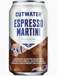 Cutwater Spirits Espresso Martini Liquor, Coffee Single -12oz