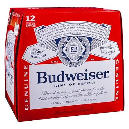Budweiser Bottle 12 Pack 12 Oz