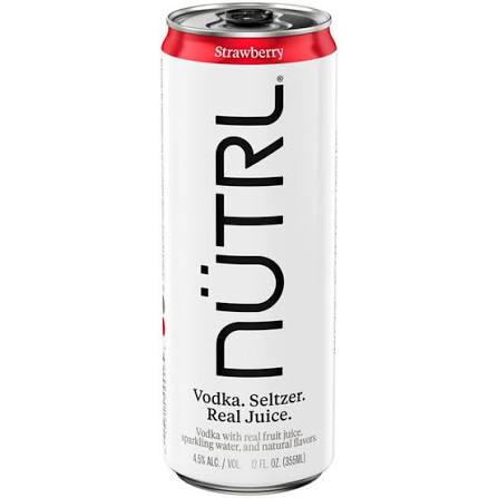 Nütrl Vodka Seltzer, Strawberry Single - 12OZ