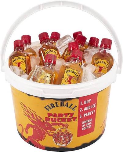 Fireball Cinnamon Whiskey 50ML Bucket 20 Count