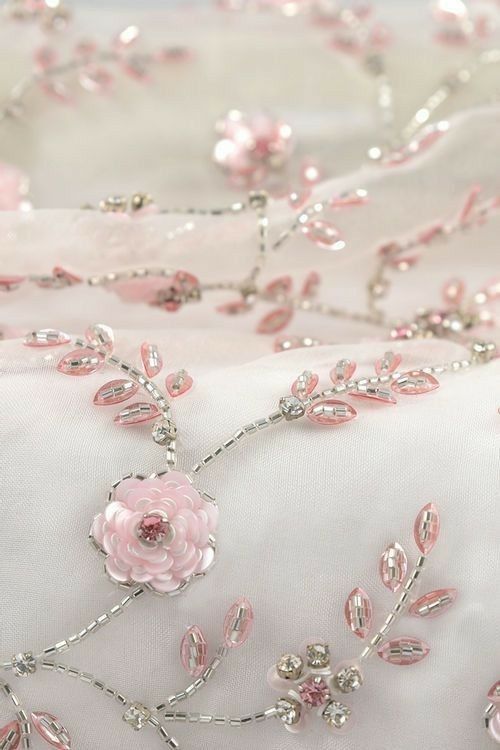 Romantic Blush Rose Embroidery Export - Delicate Pink Floral Couture for Global Bridal Collections