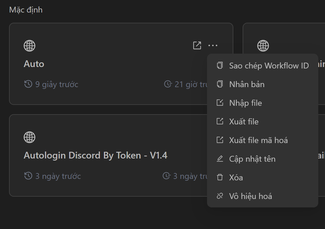 Import workflow