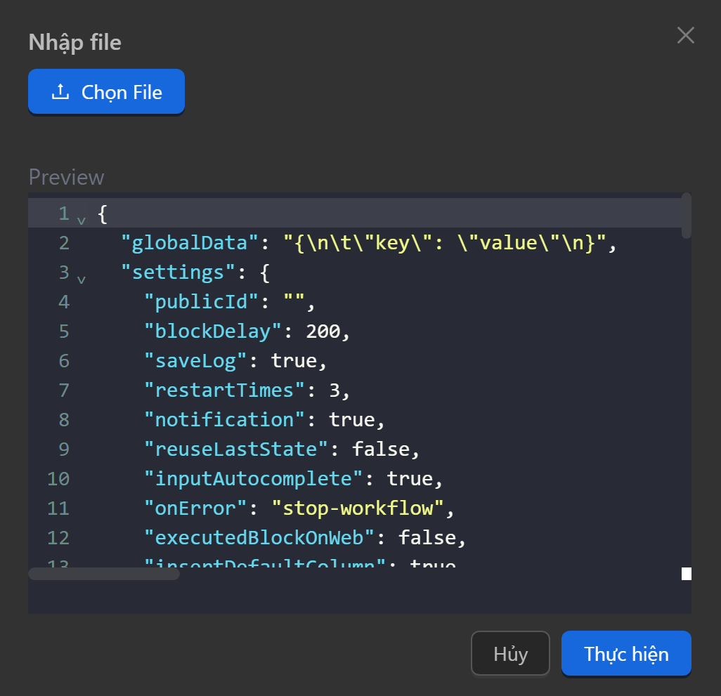 Import workflow
