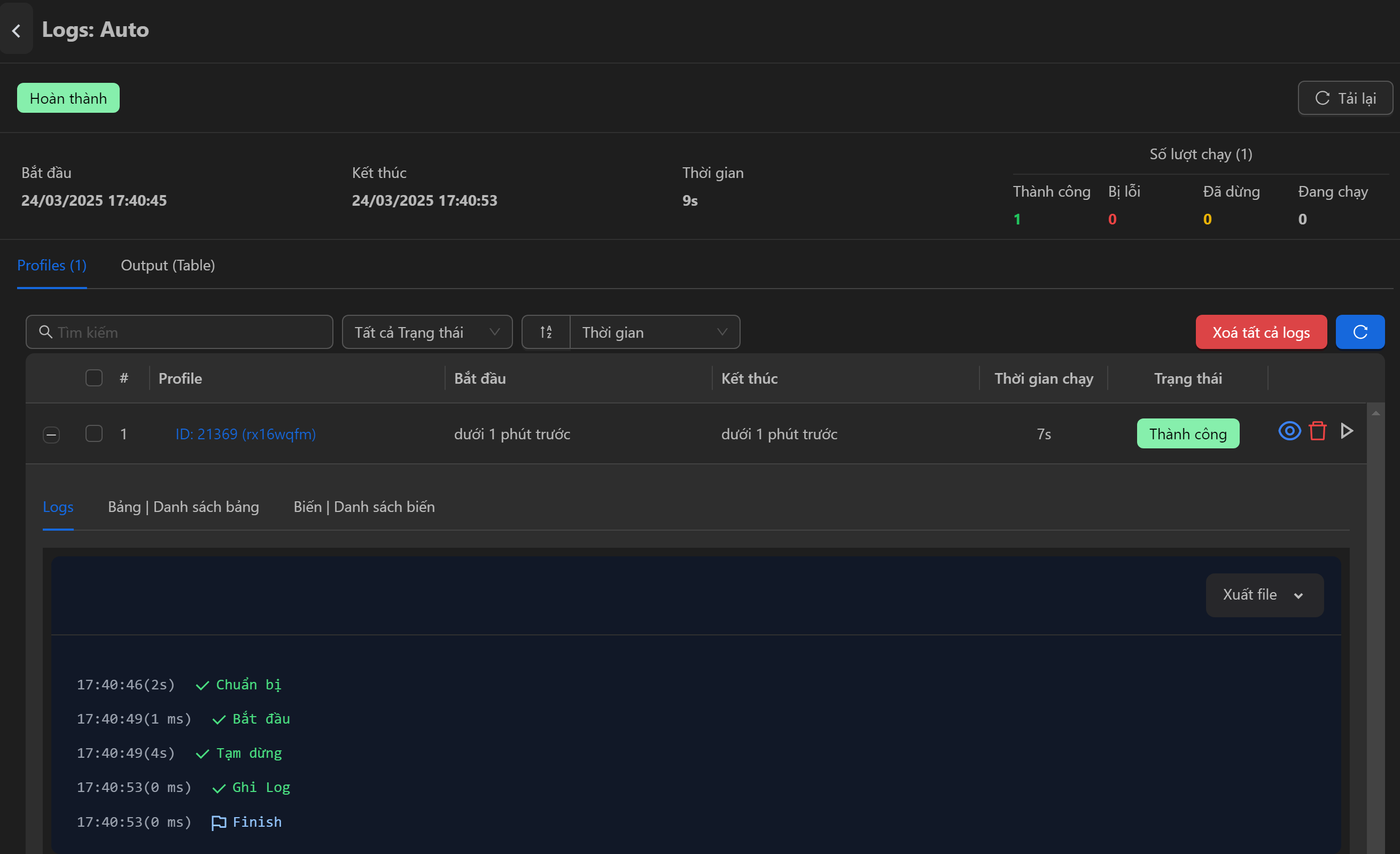 workflow settings