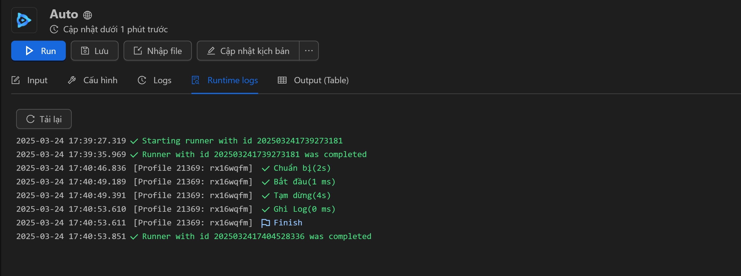 workflow settings