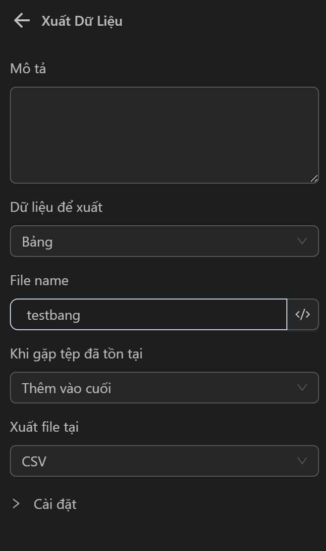 workflow settings