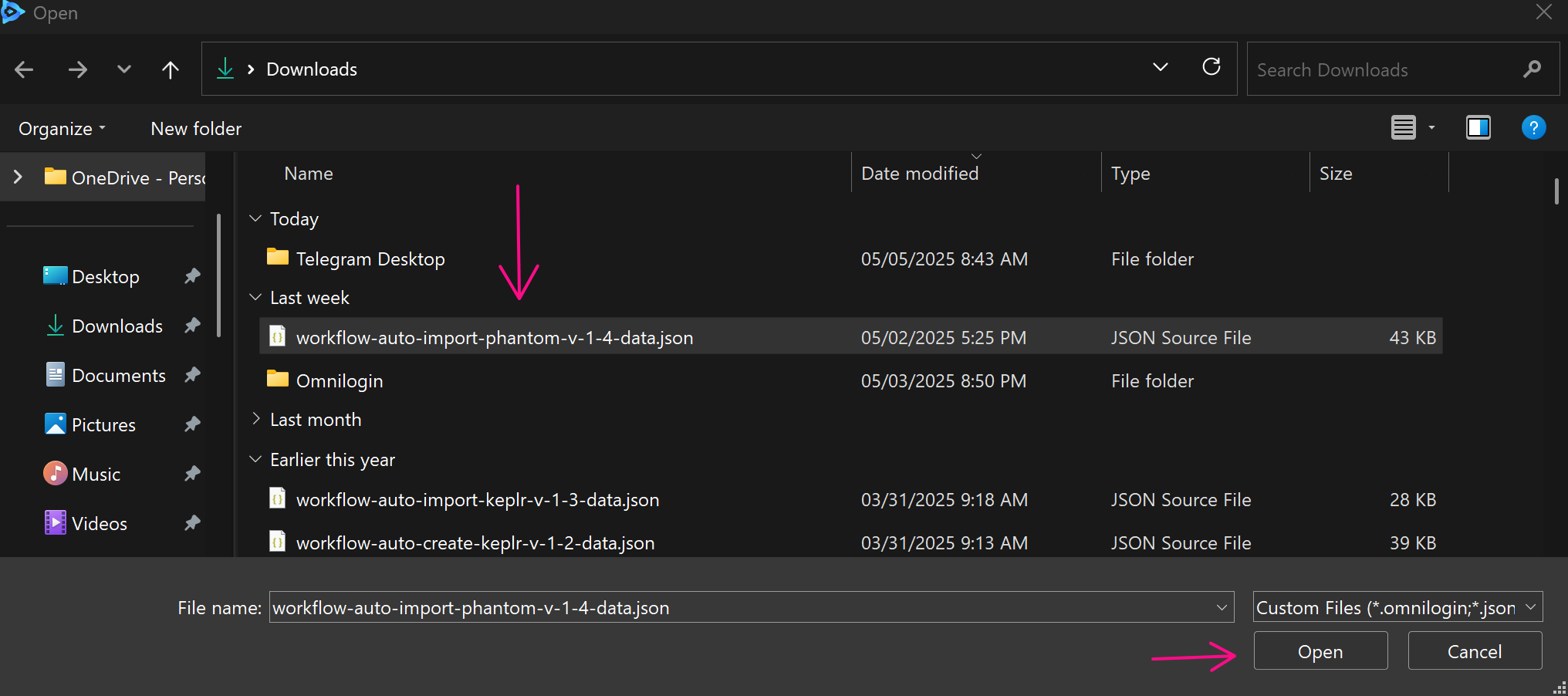 Import workflow