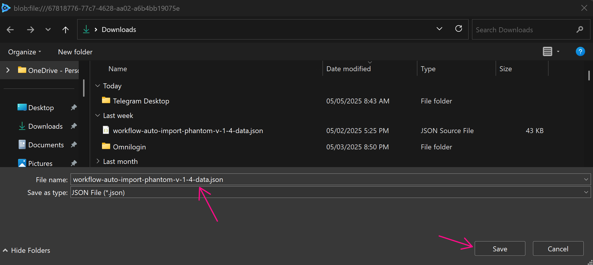 Export workflow