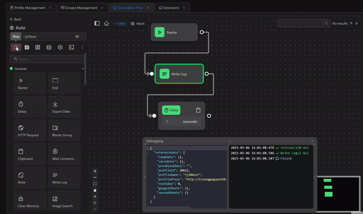 setting node