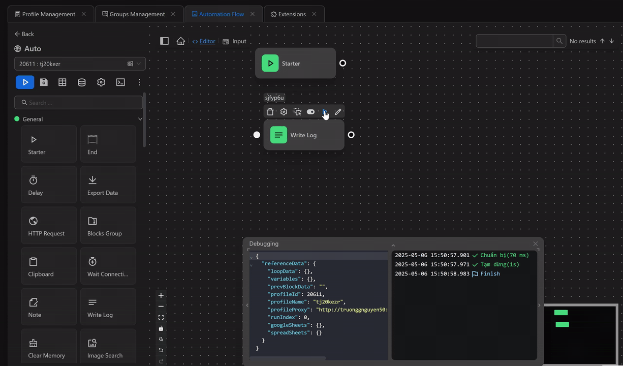 setting node