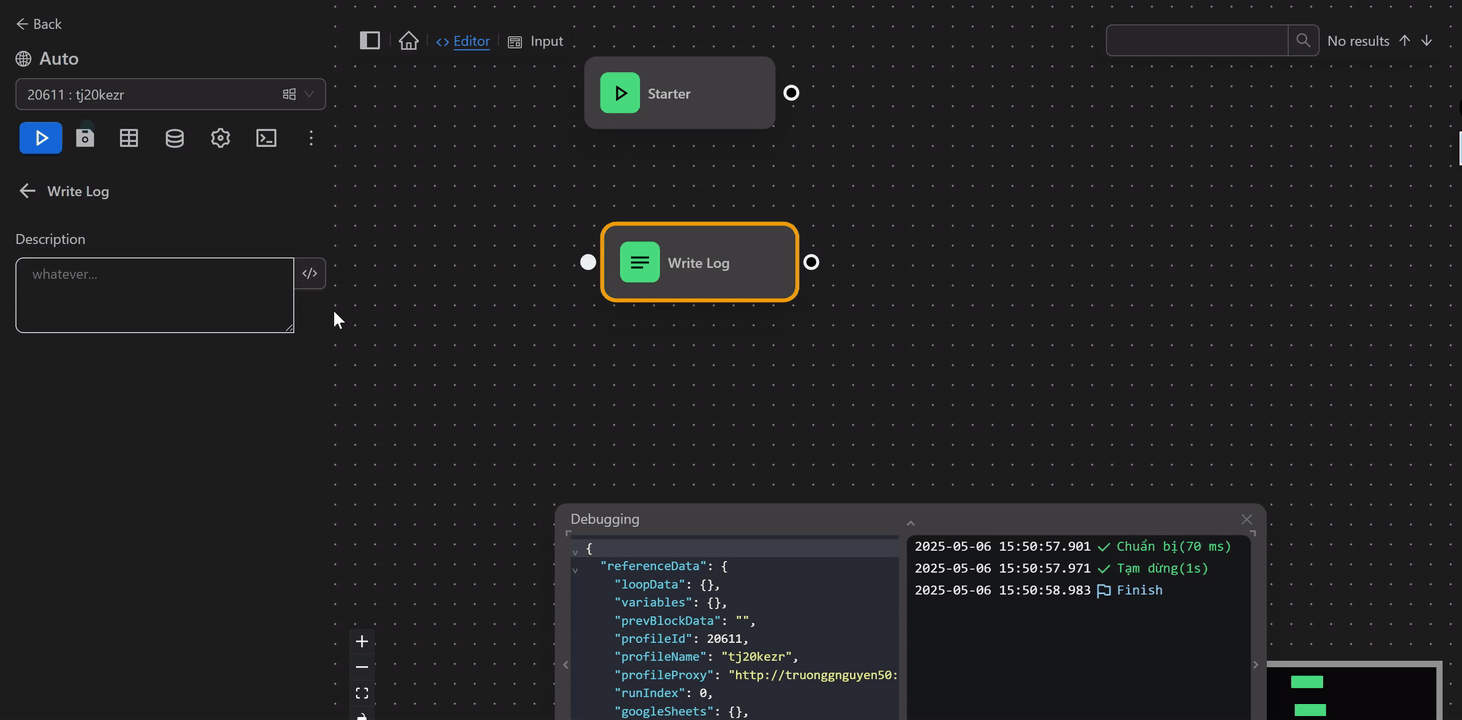setting node