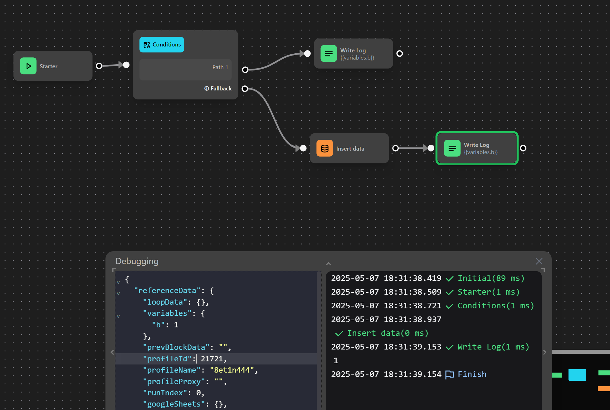 workflow settings