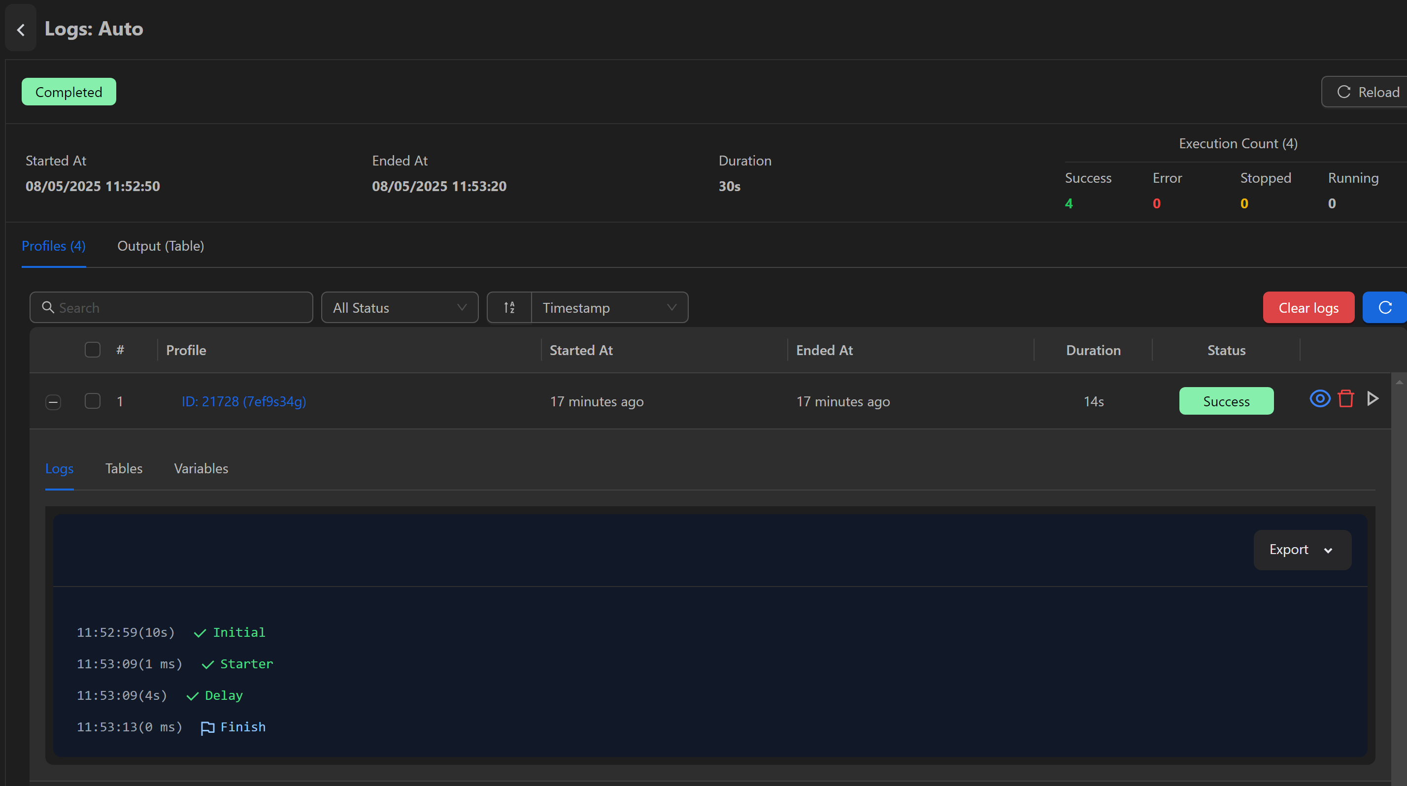 workflow settings