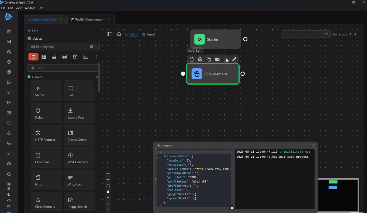 Workflow example