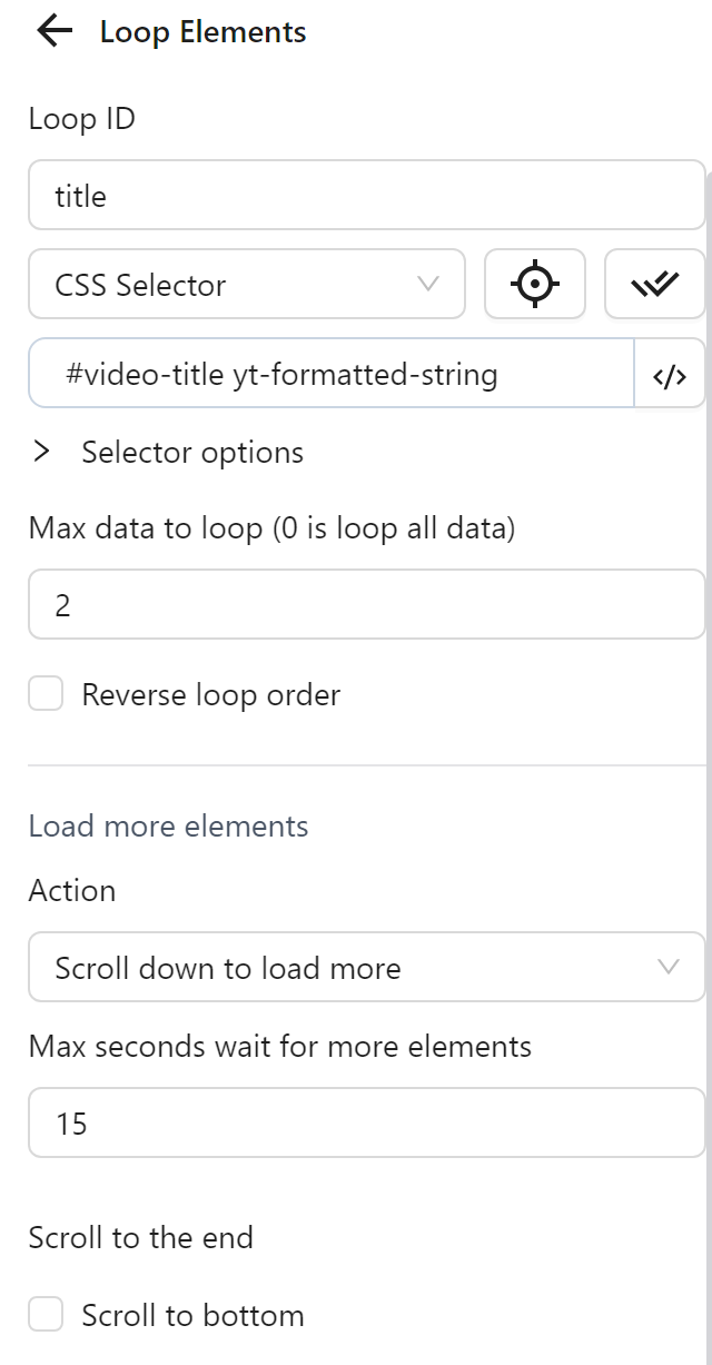 Loop elements