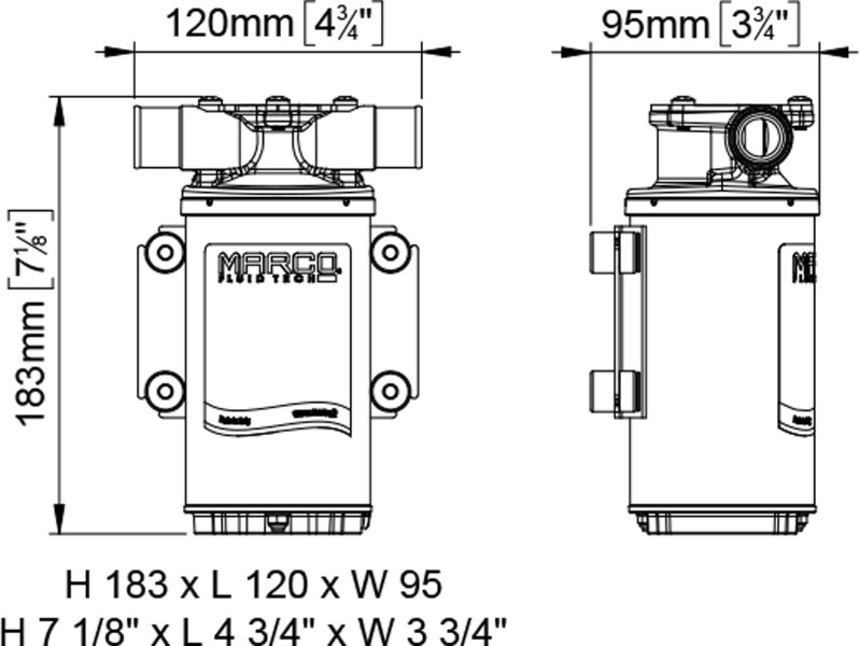 Impellerpumpe UP1 12V 35L/min