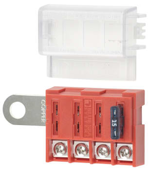 Batteriterminal med 4 sikringer (5023)