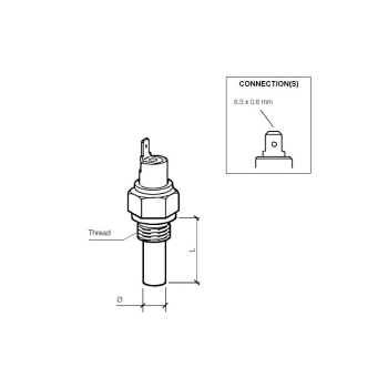 Temp.bryter 70°C M14x1,5 Stigende