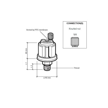 Oljetrykkgiver 10bar 1/4" 18NPTF 1 polet