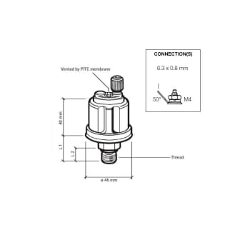 Oljetrykkgiver 10bar  R1/8" DIN2999 1 polet
