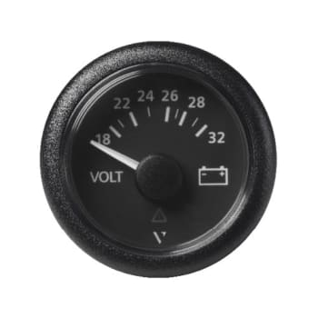 Voltmeter 18-32V 52mm sort ViewLine