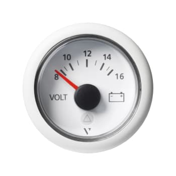 Voltmeter 8-16V 52mm hvit ViewLine
