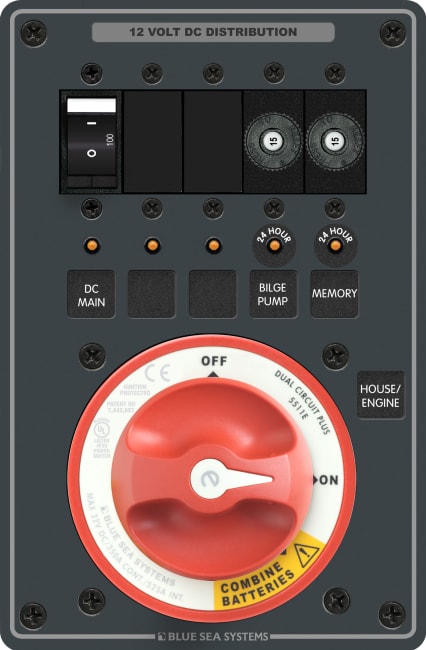 Batteristyring Panel m/Bryter og sikring (8690)