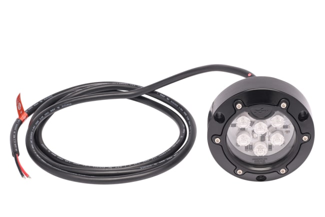 Undervannslys 11-32V blått lys sortlakkert