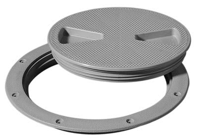 Dekksluke kraftig Ø195/255mm grå