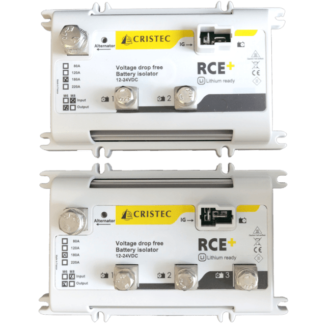 RCE+ El. Batteri isolator 180A 3xM8 12/24V