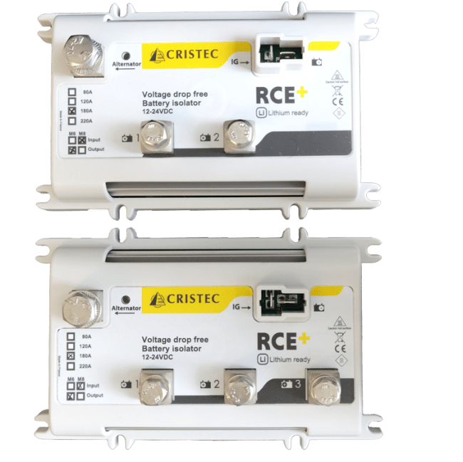 RCE+ El. Batteri isolator 80A 2xM6 12/24V