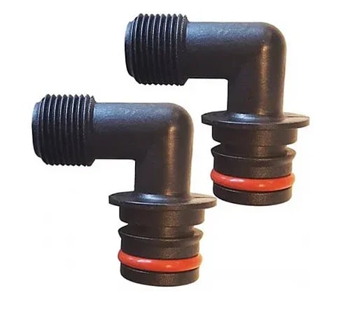 Hurtigkobling 2 x 90°  1/2" BSP