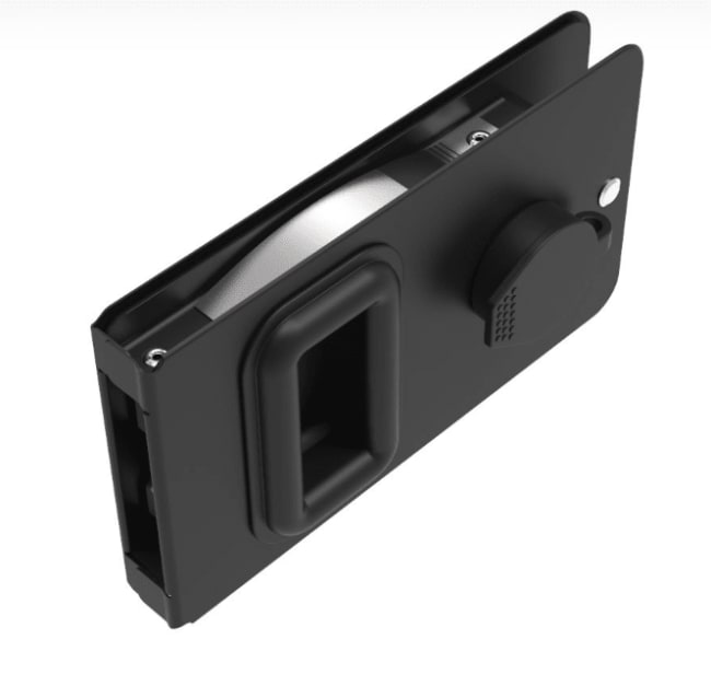 Skyvedørslås Flush Vanntett Sort