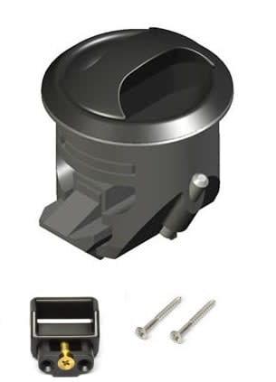 Luke/skaplås Novibra horisontal Krom/sort