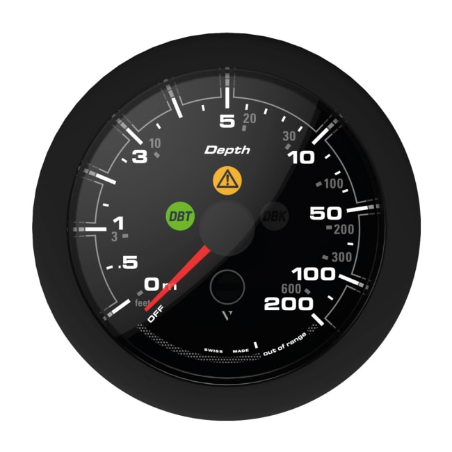 Dybdemåler 85mm 200m Sort OceanLink