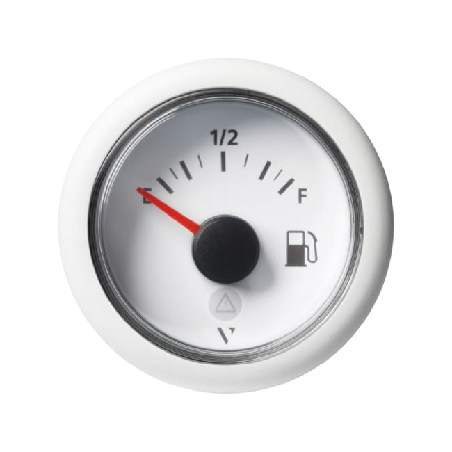 Drivstoff instrument 0-90 Ohm Hvit 52mm ViewLine