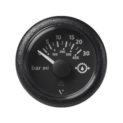 Oljetrykksinstrument 30bar 52mm sort ViewLine