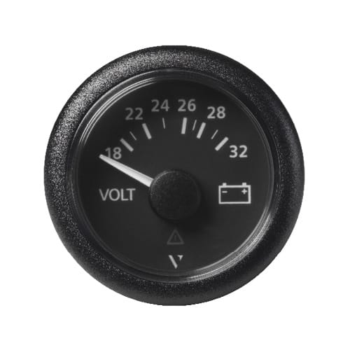 Voltmeter 18-32V 52mm sort ViewLine
