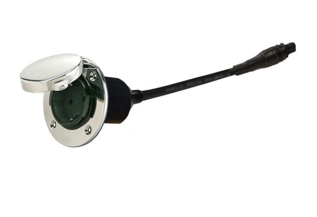 Schuko støpsel SS AISI 316 venntett IP56 maks 16AMP/250V