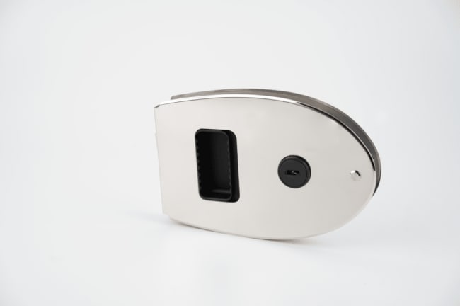 Skyvedørslås Oval Sprutsikker Rustfri