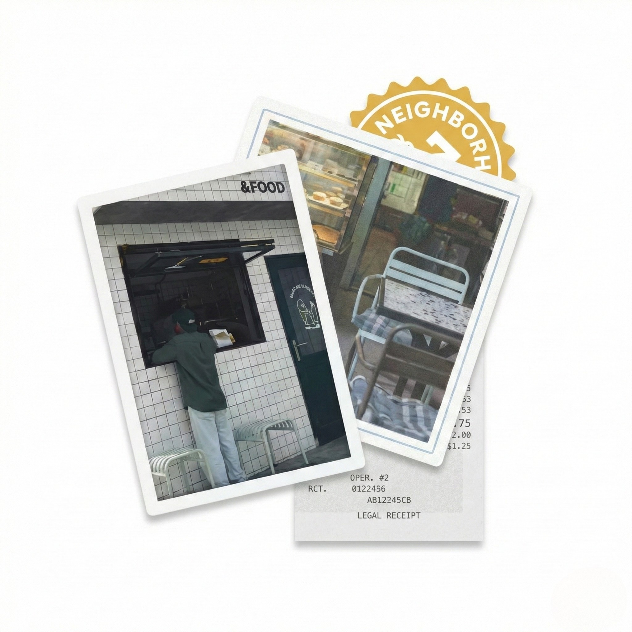 Phone showing app at store