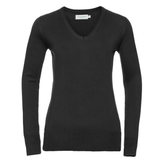 Russell Athletic Collection Ladies Cotton Acrylic V Neck Sweater