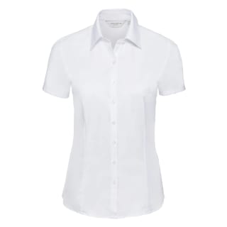 Russell Athletic Collection Ladies Short Sleeve Herringbone Shirt