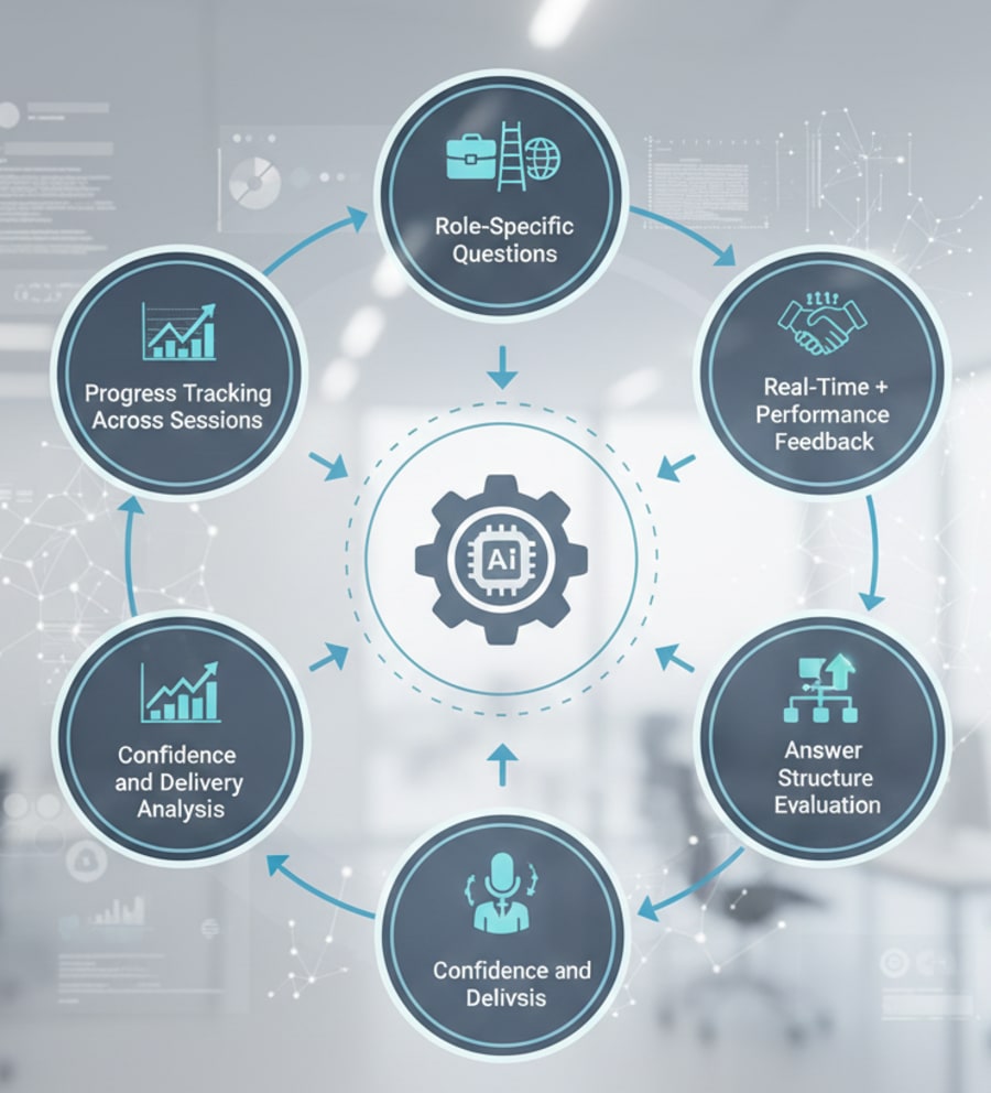 Job interview preparation through mock interviews improving communication skills and hiring success