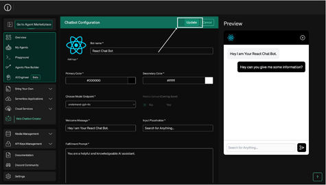 Web ChatBot Configuration
