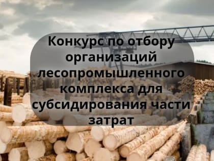 Объявлен конкурс по отбору организаций лесопромышленного комплекса для субсидирования части затрат