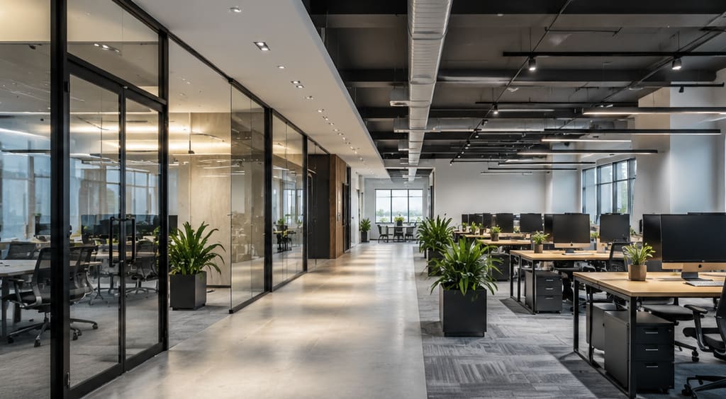 Commercial renovation completed workplace