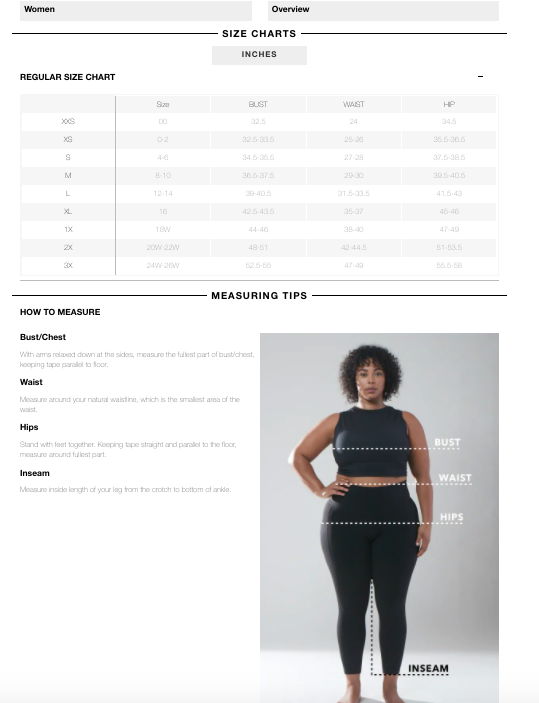 Athleta size comparison  Will a size XL or 1X fit a size 16 best