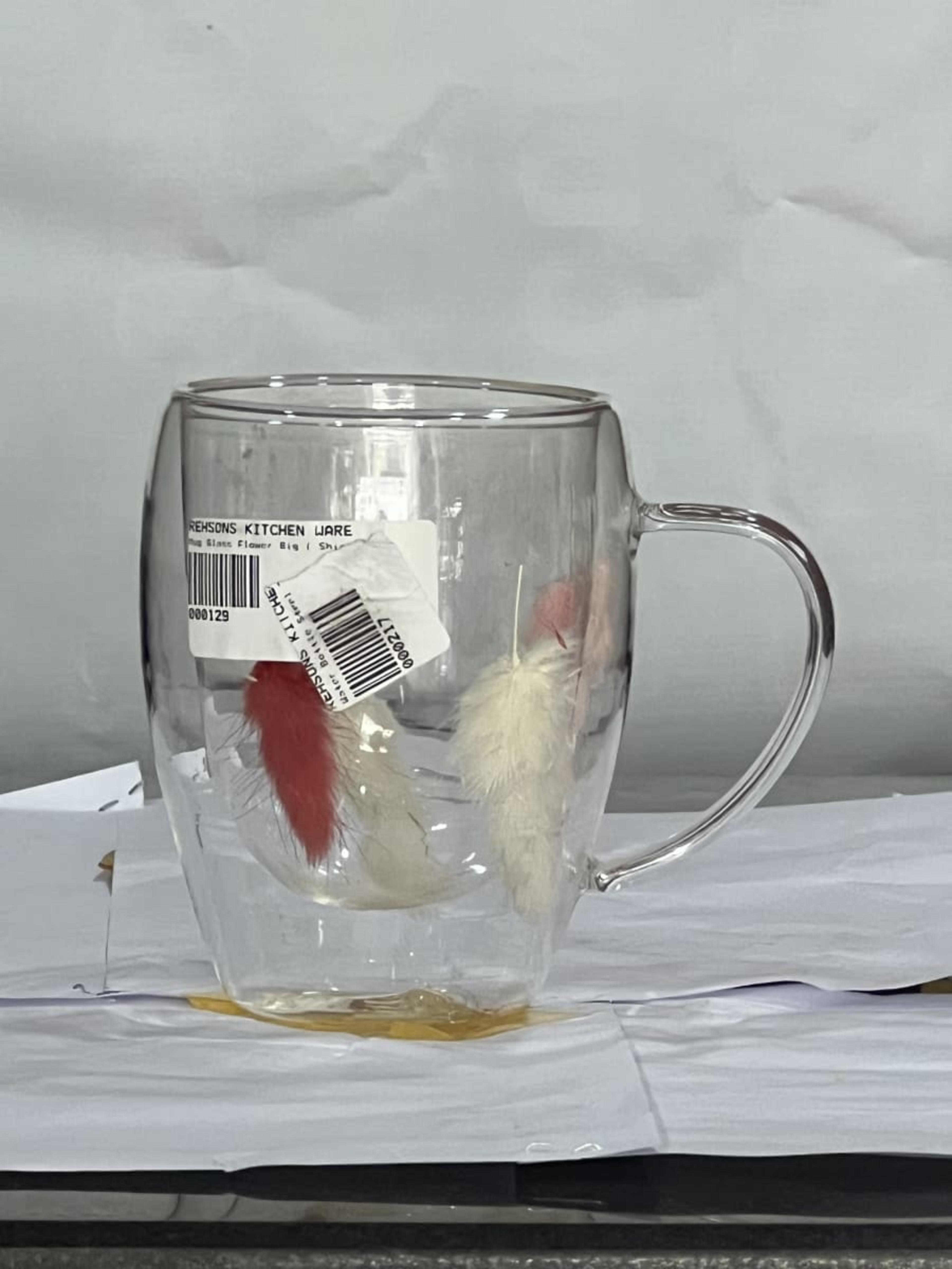 Mug Glass Flower Big
